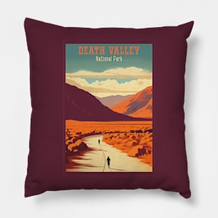 Death Valley National Park Vintage Travel  Poster Pillow