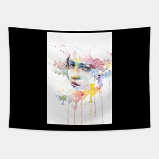 Watercolor Woman's Face Tapestry