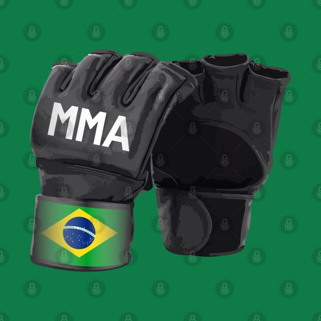 Mixed Martial Arts Gloves - Brazilian Pride by WaltTheAdobeGuy