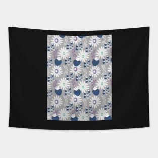 Blue floral strawberries Tapestry