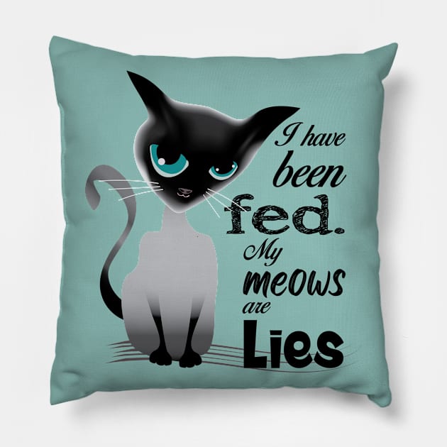 cat mother coffe lover (dark lettering) Pillow by ArteriaMix