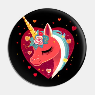 unicorn valentine Pin