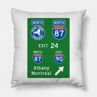 New York Thruway Northbound Exit 24: Albany Montréal I-90 I-87 Pillow