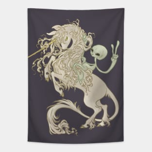 Alien Riding Unicorn Tapestry