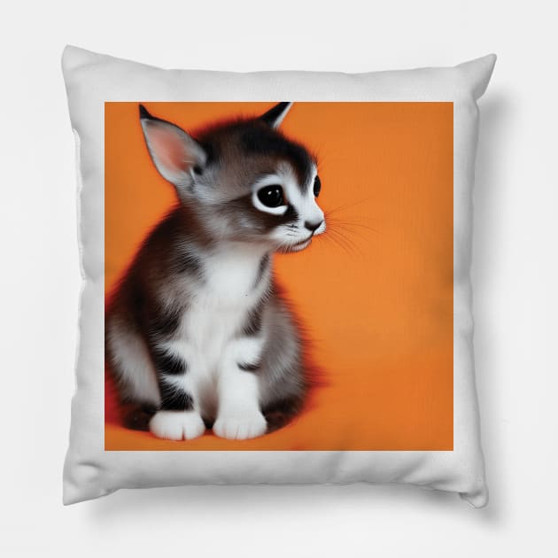 What Do You Get When You Cross a Carrot and a Kitten? Pillow by CafePurr