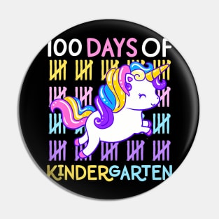 100 Days of Kindergarten Unicorn Teacher Girls Toddler Kids Pin