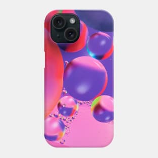 Colorful close up of oil drops in water Phone Case