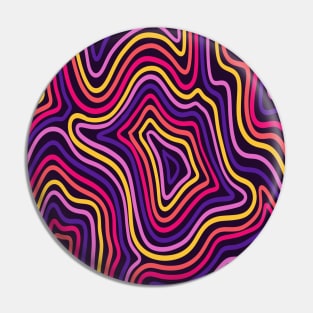 80s Sunset Wavy Lines Pin