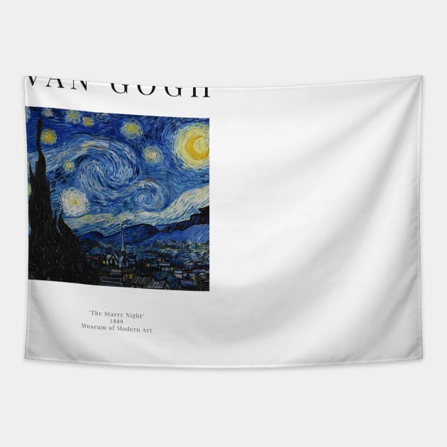 The Starry Night - Vincent Van Gogh - Exhibition Poster Tapestry by studiofrivolo