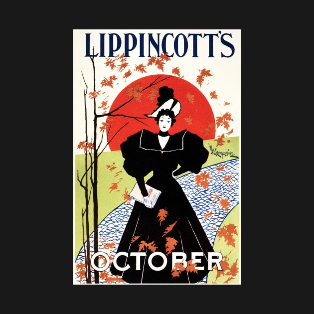 LIPPINCOTT'S OCTOBER 1895 Monthly Magazine Publication by William Carqueville by vintageposters