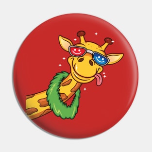 giraffe cartoon glasses tongue Pin