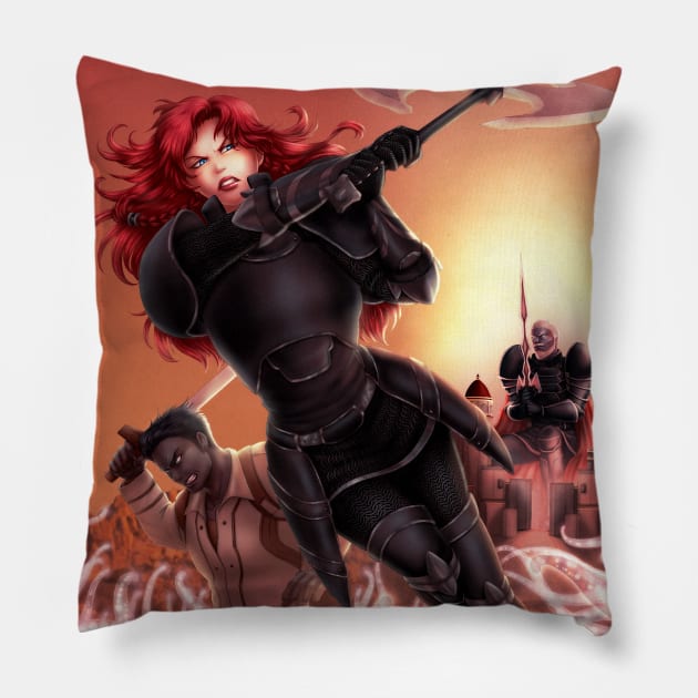 Black Amazon of Mars Pillow by cirsova