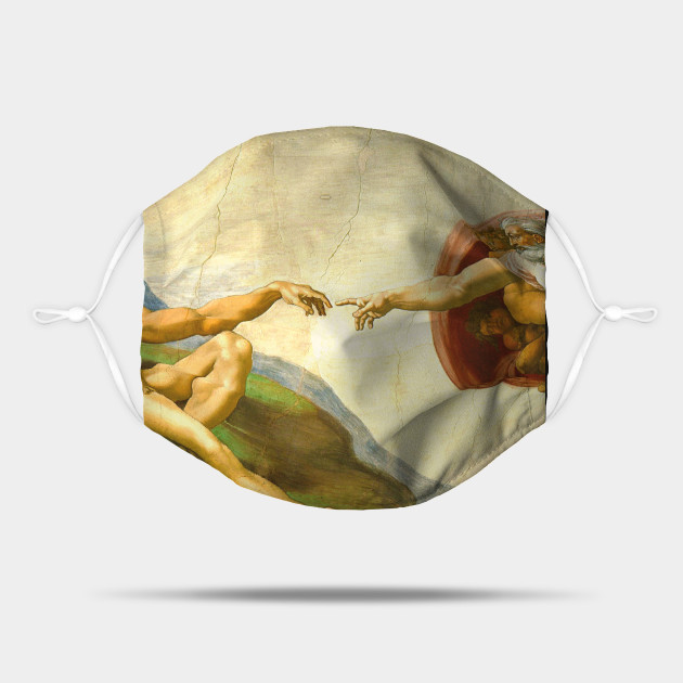 Creation Of Adam Hands And Fingers Michelangelo Sistine Chapel Creation Of Adam By Michaelangelo Mask Teepublic
