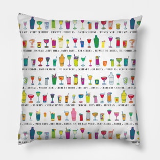 Line em Up! - Prohibition Cocktails pattern Pillow