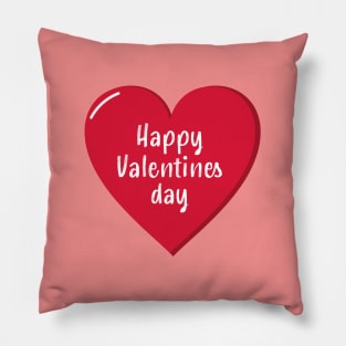 Happy Valentines day Red heart Pillow