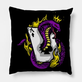 Snake Cobra Fire Purple Yellow Pillow