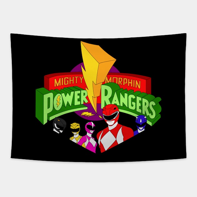 The Mighty Morphin Power Rangers Tapestry by darrellski