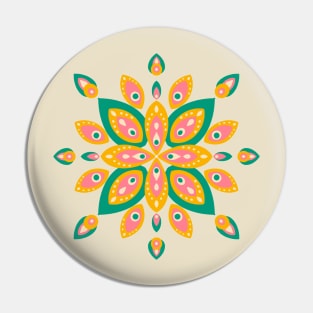 Mid-century style flower mandala Pin