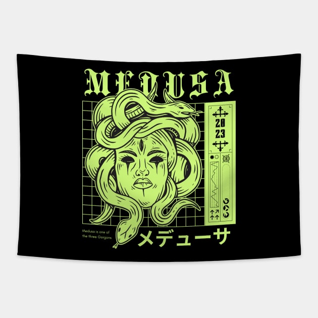 Medusa street clothes Tapestry by NexWave Store