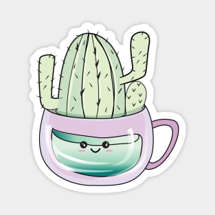 kawaii cactus l pastel green aesthetic cactus Magnet