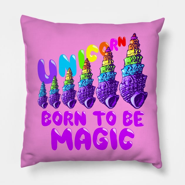 Unicorns are real, evolution ed. Pillow by Spacecoincoin