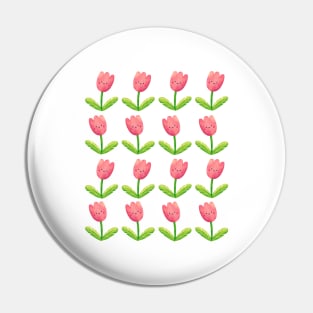 Smiley Flowers Pattern Pin