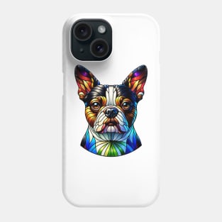 Stained Glass Boston Terrier Dog Phone Case