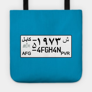 Afghanistan car license plate Tote