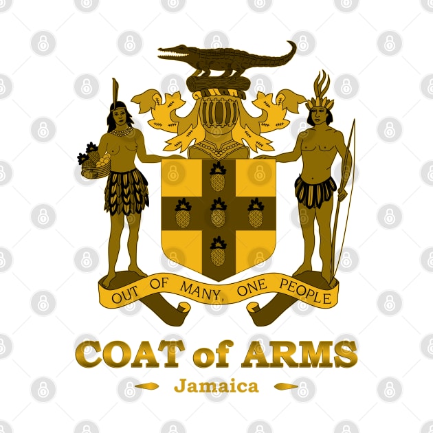 Jamaica Coat of Arms Gold by IslandConcepts