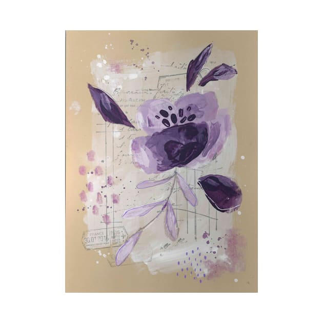 flor violeta by retalls print & Co.