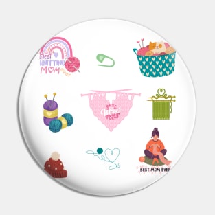 Best knitiing mom e ver sticker pack Pin