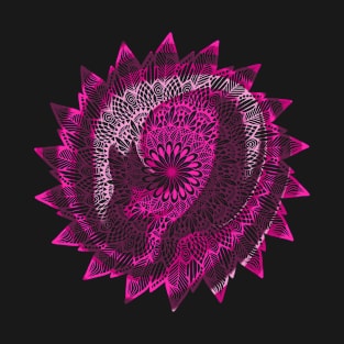 Swirly Pink Digital Mandala T-Shirt