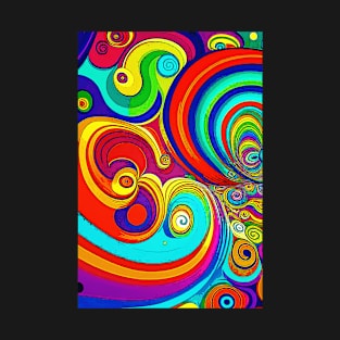 Colorful Groovy Rainbow Swirls T-Shirt