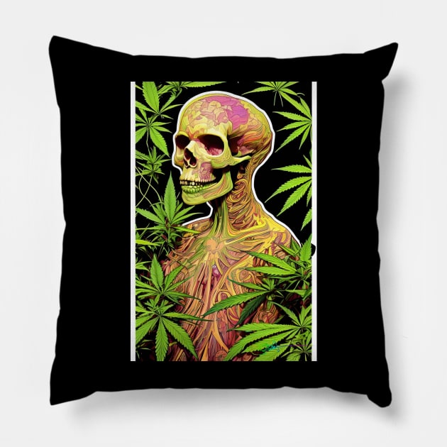 Weed After Death 89 Pillow by Benito Del Ray