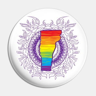 Vermont Mandala Pride Pin