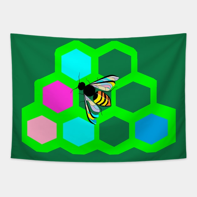 A Bee and Honeycomb Tapestry by YudyisJudy