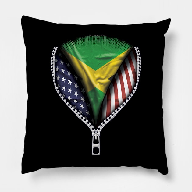 Jamaican Flag  Jamaica Flag American Flag Zip Down - Gift for Jamaican From Jamaica Pillow by Country Flags