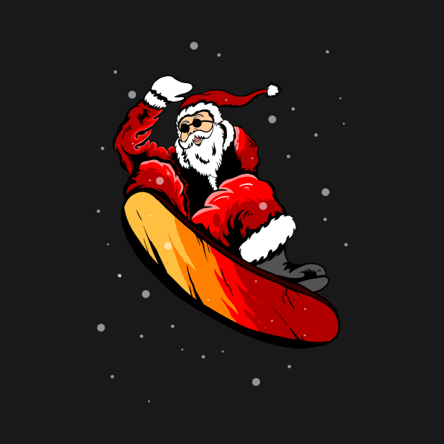 Santa Claus on ice skiboard by nehemialeo