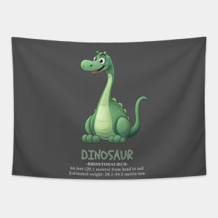 Cute Dinosaur Brontosaurus T-shirt White letters Tapestry