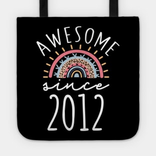 Awesome Since 2012 Born in 2012 Rainbow Leopard print 10th Birthday Gift Tote