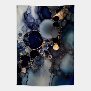 Magnified Blue  - Abstract Alcohol Ink Resin Art Tapestry