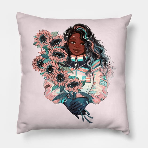 Astronaut x Bouquet Pillow by GDBee