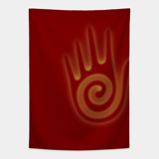 Navajo Hopi Native American Hand Spiral Gold Tapestry by Ricardo77