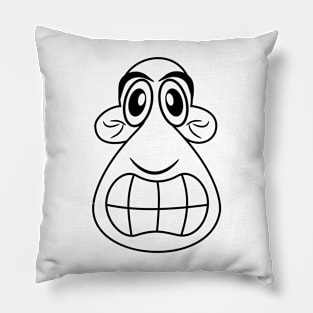 Black Funny Emoji Face Cartoon Pillow