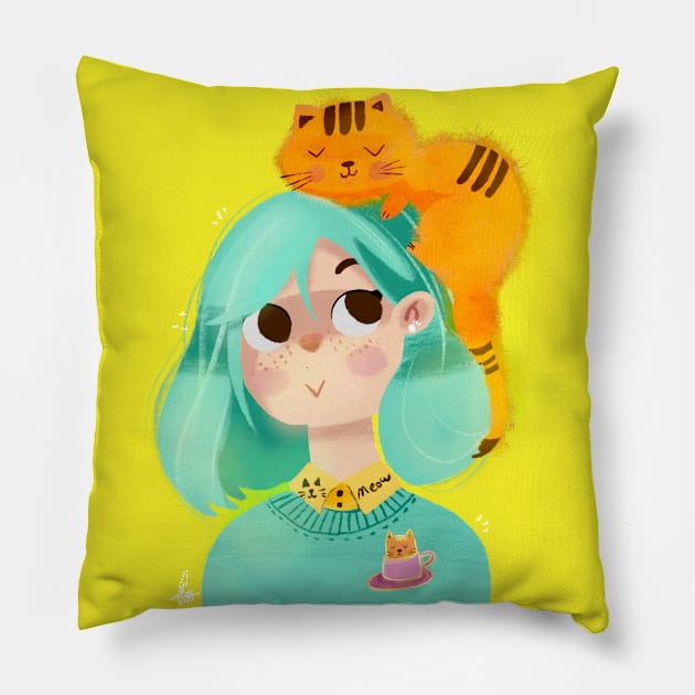 cat Pillow by Fatemeh.art