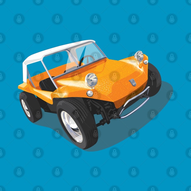 beach buggy in orange by candcretro