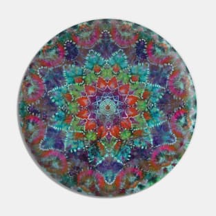 Green red purple tie dye mandala psychedelic grateful dead head phish tour festival art Pin