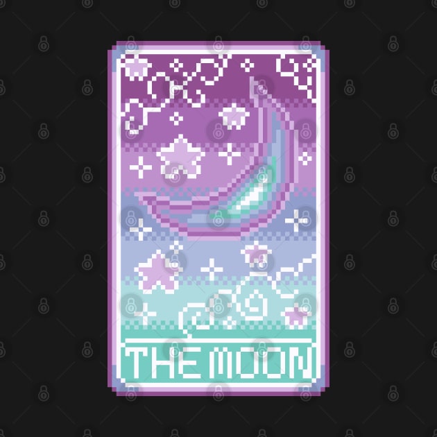 Tarot Card The Moon Pixel Art by AlleenasPixels