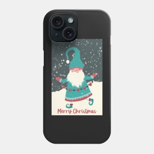 Happy Santa jumping in the snow, bringing Christmas’ greetings Phone Case