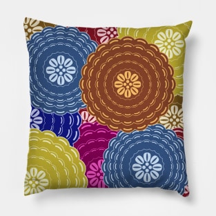 Japanese Chrysanthemums Flowers Pattern Pillow